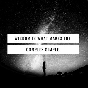 Read more about the article <strong>Wisdom is what makes the complex simple.</strong>